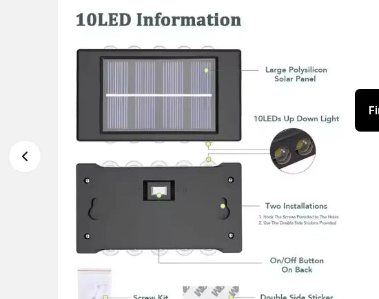 Solar Outdoor Garden Light Up / Down