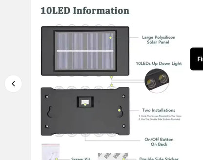 Solar Outdoor Garden Light Up / Down